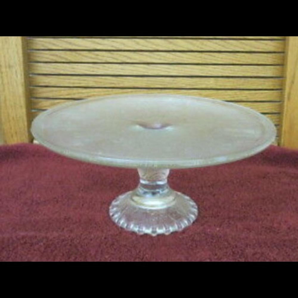 Vintage Ornate Clear Crystal Cake Platter